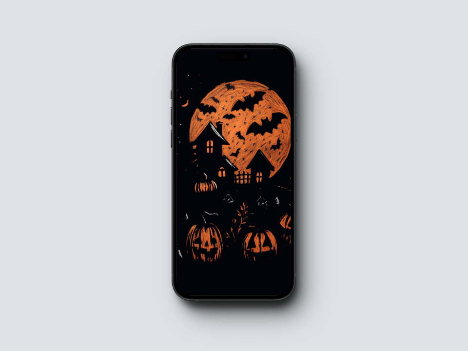 Black and Orange Halloween Wallpaper for iPhone