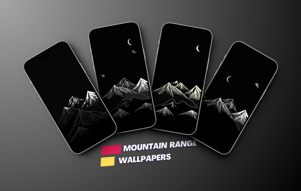 Black and White Mountain Range Wallpapers for iPhone