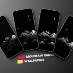 Black and White Mountain Range Wallpapers for iPhone