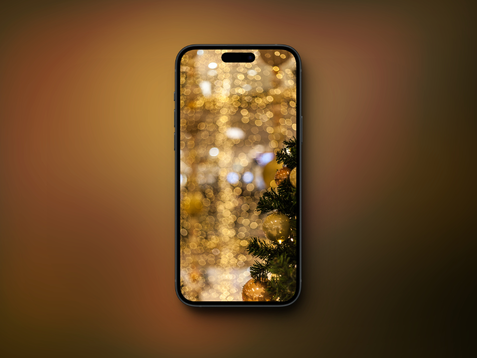 Christmas Tree Wallpaper - Golden bubbles