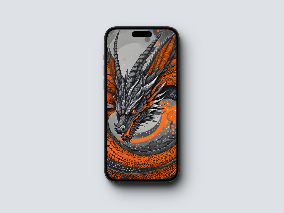 Dragon Wallpaper with an Orange Theme for iPhone