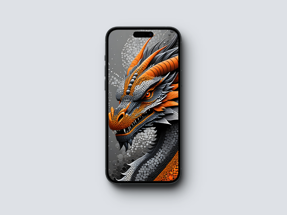 Dragon Wallpaper with an Orange Theme for iPhone