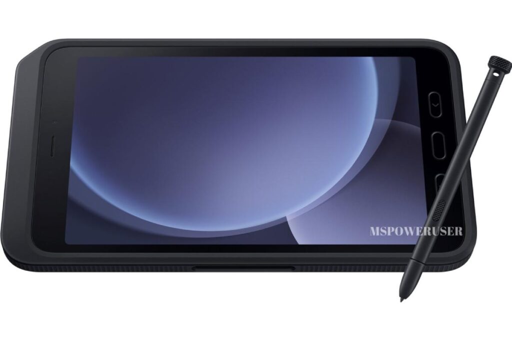 Rendering of the Samsung Galaxy Tab Active 5 from the front