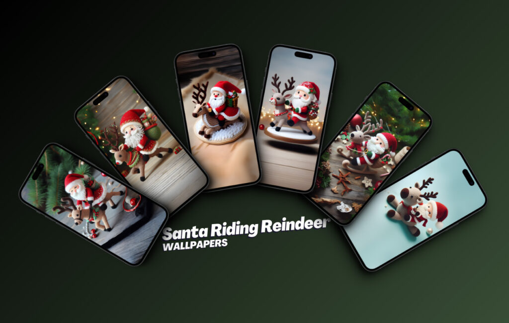 Santa Riding Reindeer: iPhone Wallpapers!