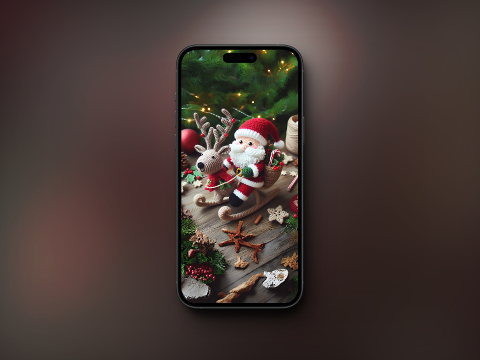 Santa Riding Reindeer wallpaper
