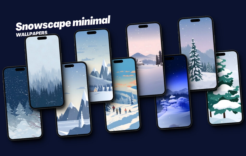 Snowscape minimal wallpapers for your iPhone and Android