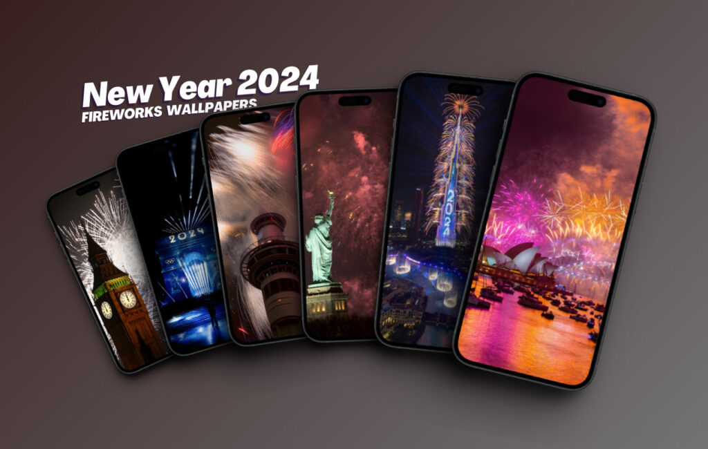 Download New Year 2024 fireworks wallpapers for iPhone