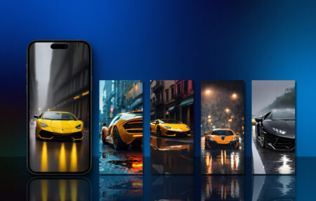 Download Lamborghini Car in the Rain Wallpapers for iPhone