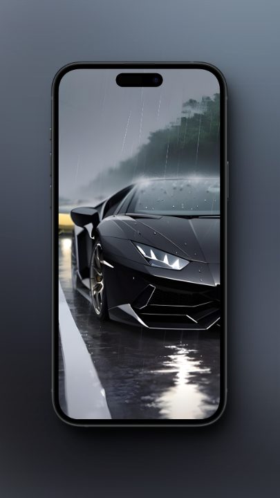 Lamborghini Car in the Rain Wallpapers