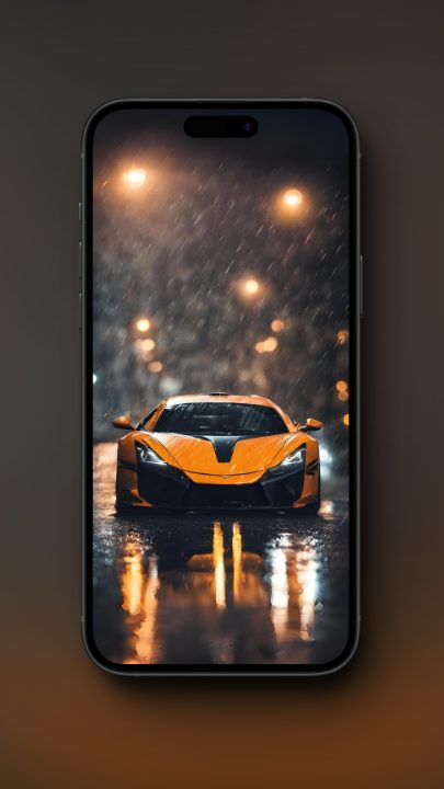 Lamborghini Car in the Rain Wallpapers