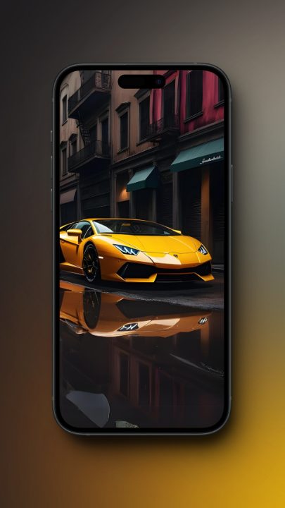 Lamborghini Car in the Rain Wallpapers