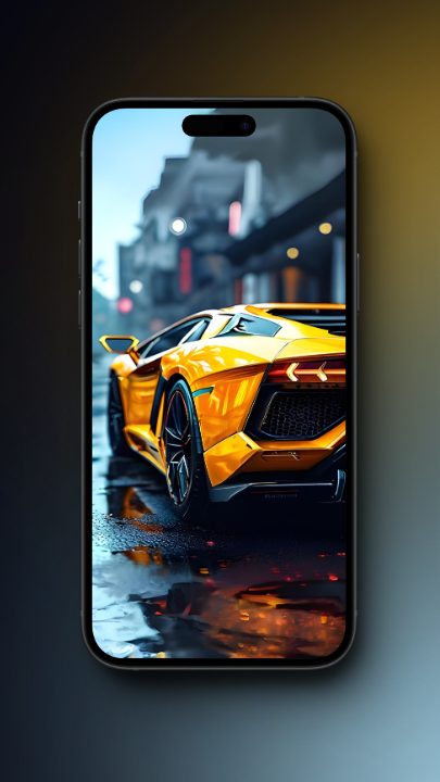 Lamborghini Car in the Rain Wallpapers