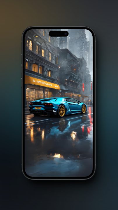 Lamborghini Car in the Rain Wallpapers