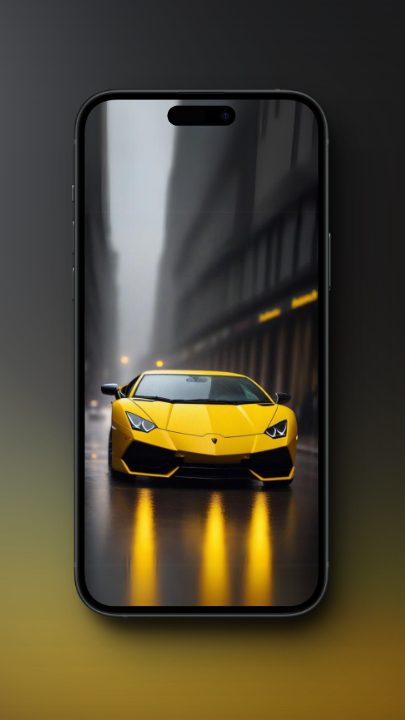 Lamborghini Car in the Rain Wallpapers