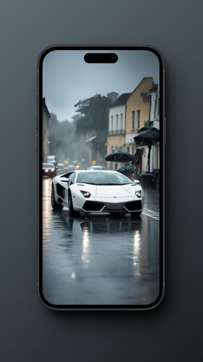 Lamborghini Car in the Rain Wallpapers