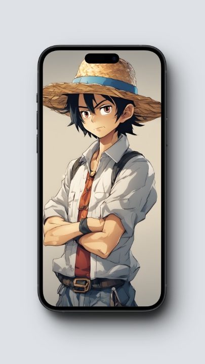 Anime boy with straw hat wallpaper