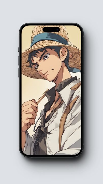 Anime boy with straw hat wallpaper