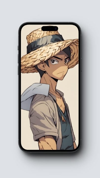 Anime boy with straw hat wallpaper