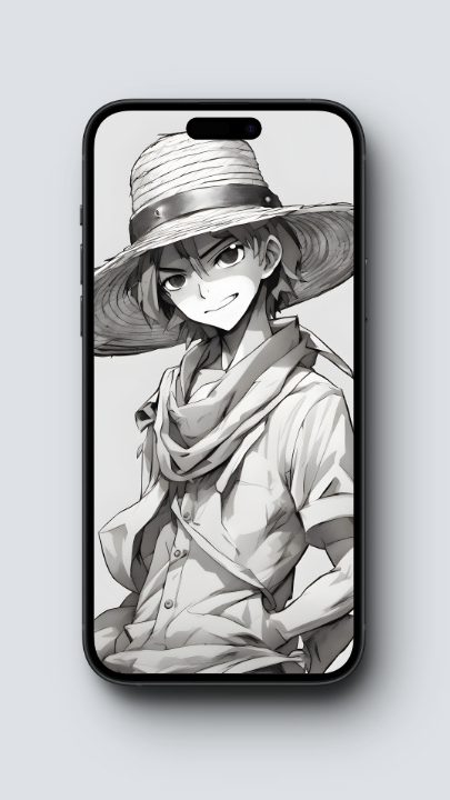 Anime boy with straw hat wallpaper