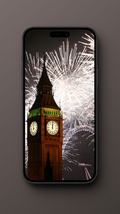 London New Year 2024 fireworks wallpaper